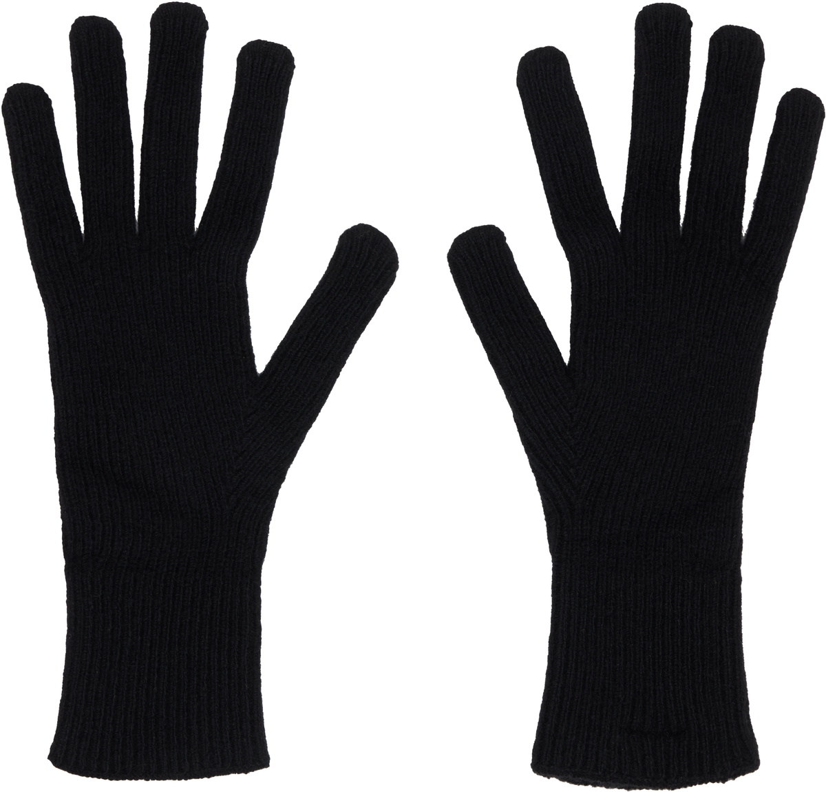 Baserange Black Ribbed Gloves