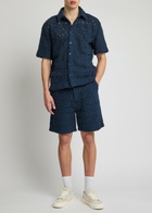 Daily Paper Shield Crochet-lace Shorts Blue