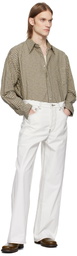 Karmuel Young White Cuboid Wide Jeans