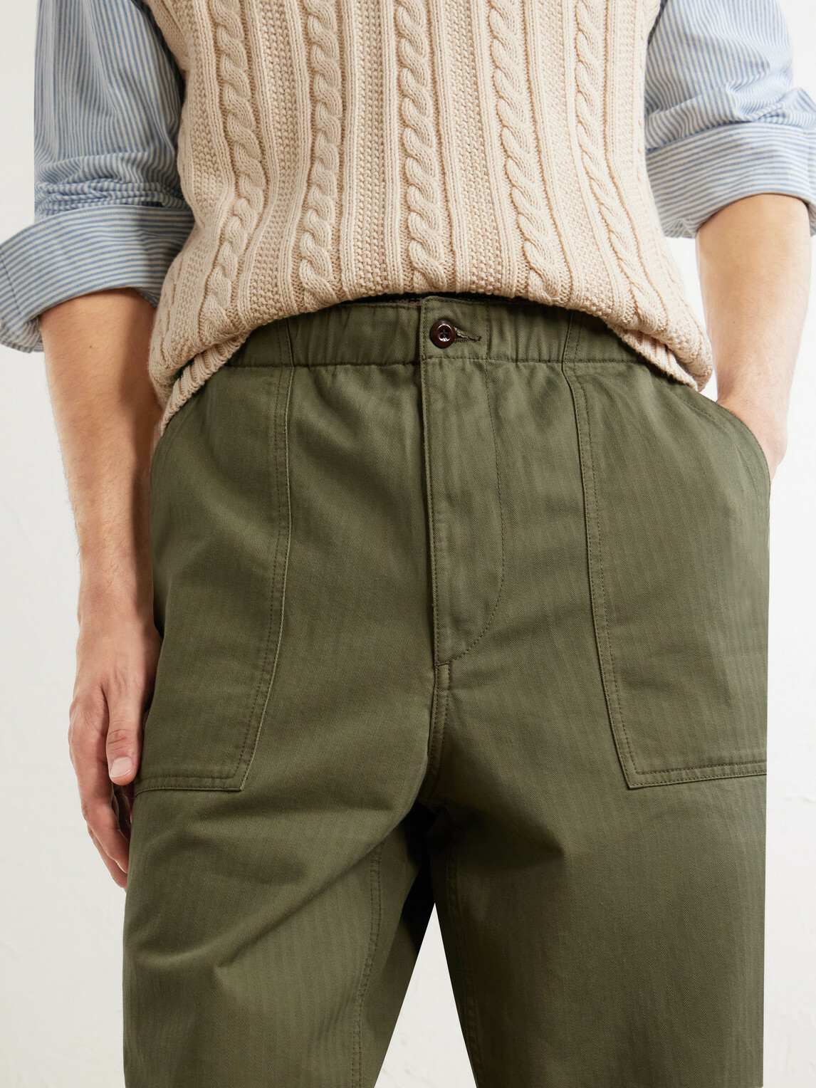Drake's - Straight-Leg Cotton-Blend Cargo Trousers - Green