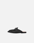Pinko Flat Nappa Leather Mule Moccasins Limo Black