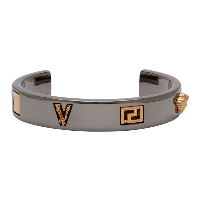 Photo: Versace Gold and Silver Logo Bracelet