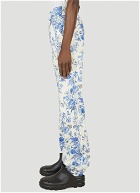 Floral Print Track Pants in Blue