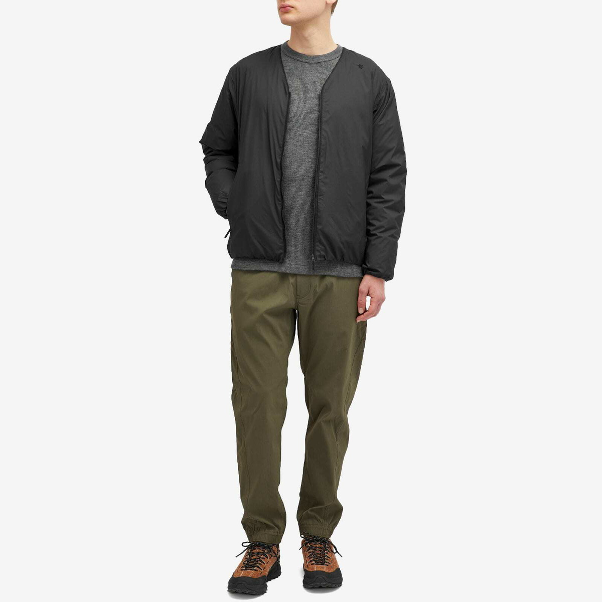 Goldwin Men's V-Neck Zip Down Cardigan in Black Goldwin
