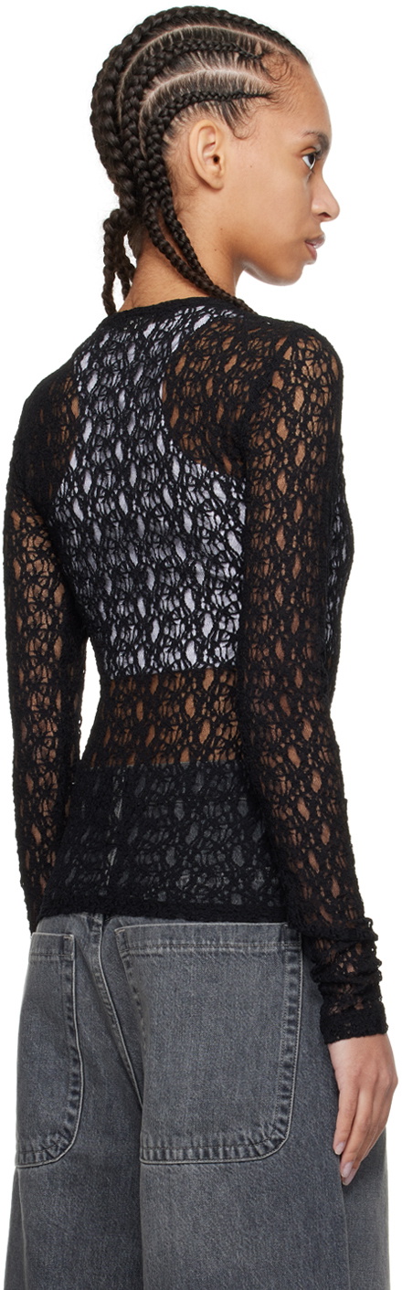 FRAME Black Crewneck Long Sleeve T-Shirt