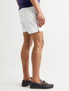 SID MASHBURN - Slim-Fit Garment-Dyed Stretch-Cotton Twill Shorts - White