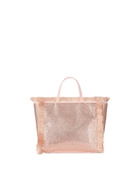 MC2 Saint Barth Mini Vanity Fringed Bag With Rose Gold Rhinestones