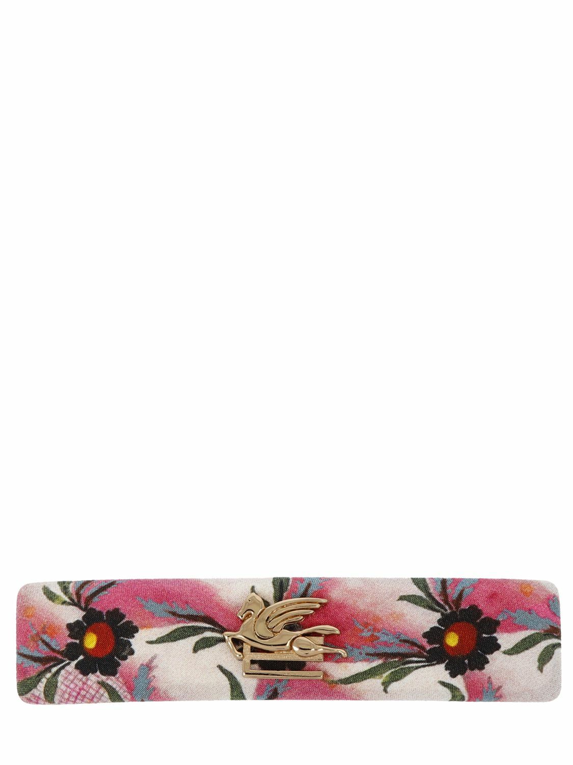 【Etro】Silk Hair Clip Etro Floral-Print Silk Hair Clip in Blue | Lyst