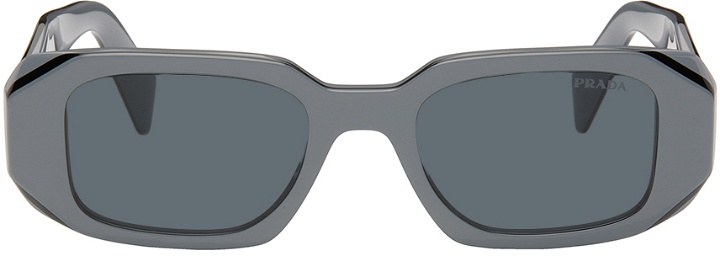 Photo: Prada Eyewear Gray Hexagonal Sunglasses