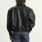 Deadwood Men's Wingman Leather Bomber Jacket in Black