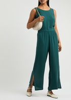Eileen Fisher Straight-leg Silk Trousers Teal