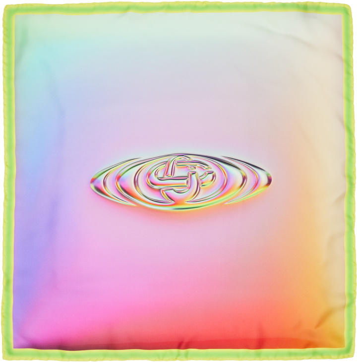 Photo: Casablanca Multicolor Glass Logo Gradient Medium Silk Scarf