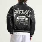 Avirex Men's Goth Varsity Leather Jacket in Black