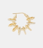 Amina Muaddi Multi Ring Small embellished hoop earrings