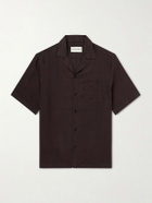 Frescobol Carioca - Angelo Camp-Collar Linen Shirt - Brown