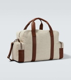 Brunello Cucinelli Leather-trimmed canvas duffel bag