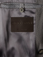 Giorgio Armani - Unstructured Double-Breasted Printed Suede Blazer - Gray