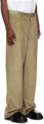 AMI Paris Khaki Baggy-Fit Trousers