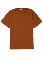 LOEWE - Slim-Fit Logo-Embroidered Cotton-Jersey T-Shirt - Orange