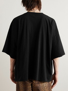 KAPITAL - Printed Cotton-Jersey T-Shirt - Black