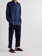 Etro - Logo-Jacquard Silk Shirt - Blue