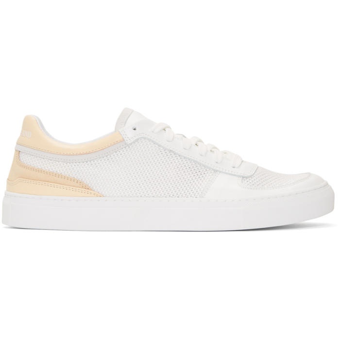 Photo: Stone Island White and Pink Mesh and Leather Sneakers
