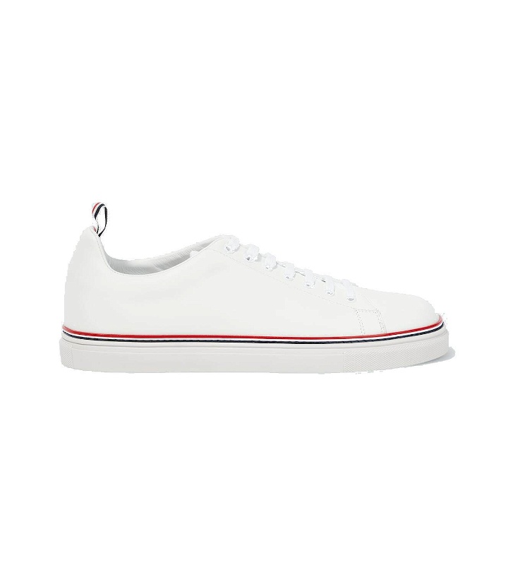 Photo: Thom Browne Leather low-top sneakers