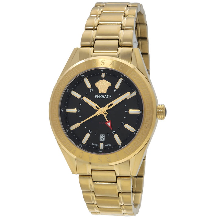 Photo: Versace V-Code GMT Quartz Black Dial Mens Watch VEAFA0724