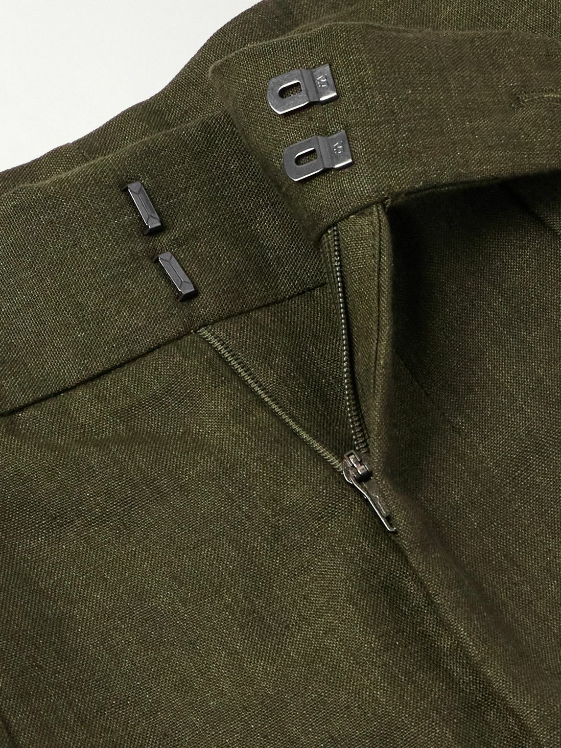 Richard James - Hepworth 2 Straight-Leg Pleated Linen Shorts - Green