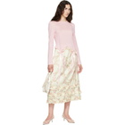 Simone Rocha White Ruffle Frill Hem Easy Midi Skirt