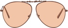 Acne Studios Brown Metal Aviator Sunglasses