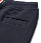 Thom Browne - Tapered Striped Loopback Cotton-Jersey Sweatpants - Navy