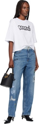 Marni White Sprayed Marni Logo Jersey T-shirt