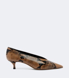 Le Monde Béryl Babouche snake-effect leather pumps