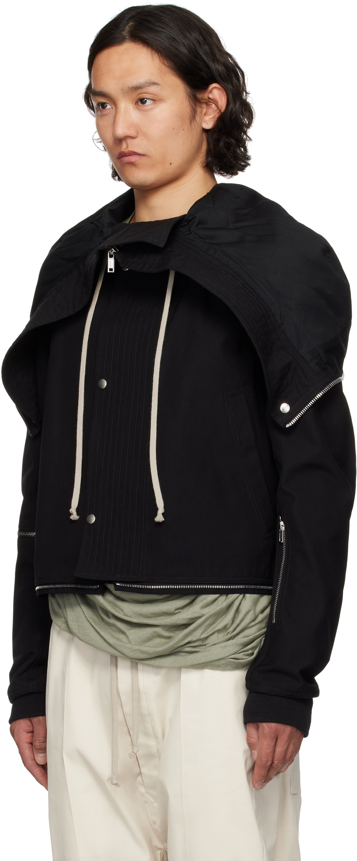 Rick Owens Black Hollywood Cropped Headon Parka Rick Owens