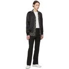 Saint Laurent Black Embroidered Logo Bomber Jacket