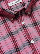 Our Legacy - Borrowed Oversized Button-Down Collar Checked Cotton-Blend Shirt - Pink