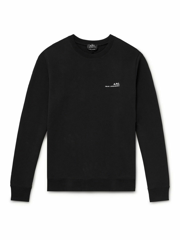 Photo: A.P.C. - Logo-Print Cotton Sweatshirt - Black