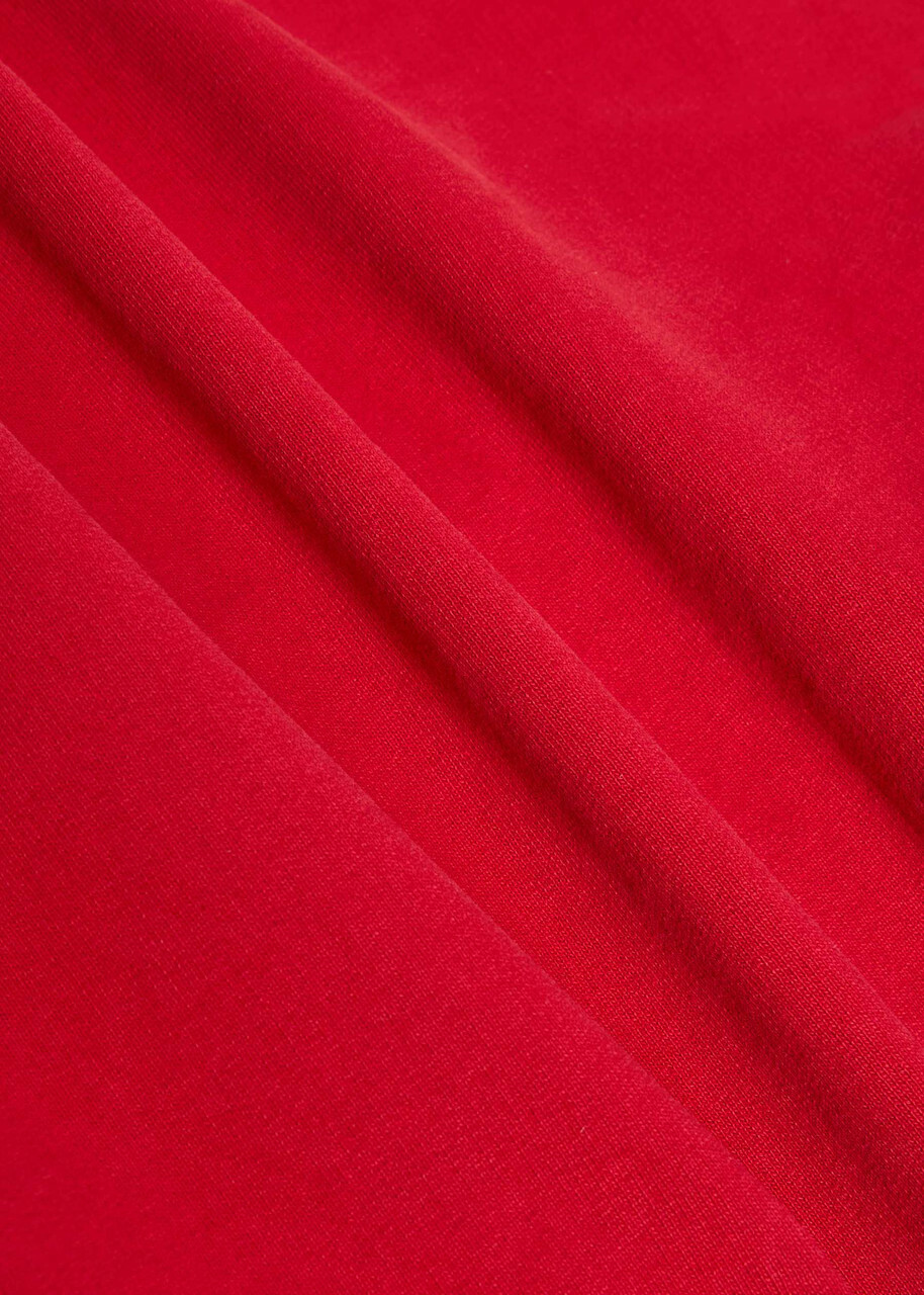 Second Layer Rola Hooded Cotton Sweatshirt Red