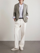 Brunello Cucinelli - Button-Down Collar Striped Cotton-Poplin Shirt - White