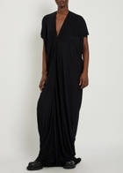 Rick Owens Lilies Em V-neck Jersey Gown Black