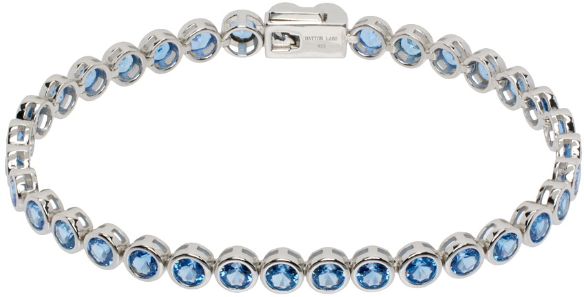 Hatton Labs Silver & Blue Round Tennis Bracelet Hatton Labs
