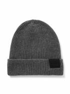 TOM FORD - Logo-Appliquéd Ribbed Cashmere Beanie - Gray