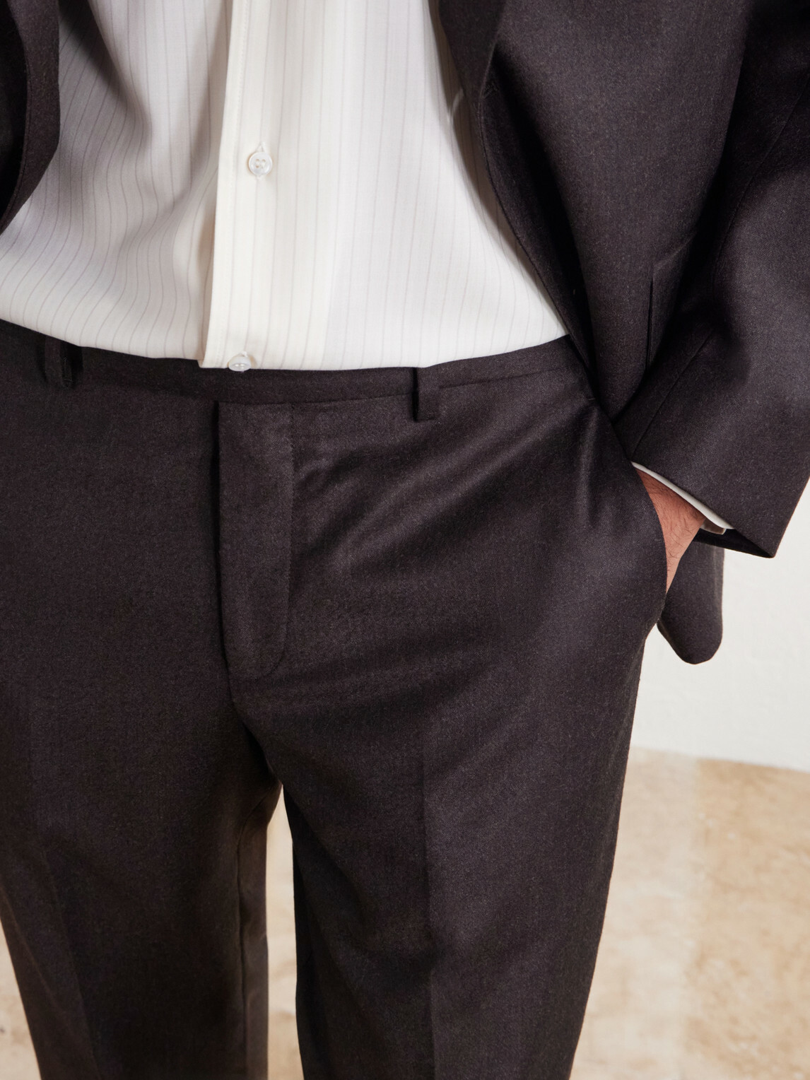 Paul Smith - Straight-Leg Wool and Cashmere-Blend Flannel Trousers - Brown