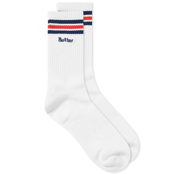 Photo: Butter Goods Men's Stripe Socks in White
