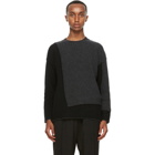 Isabel Benenato Black and Grey Wool Sweater