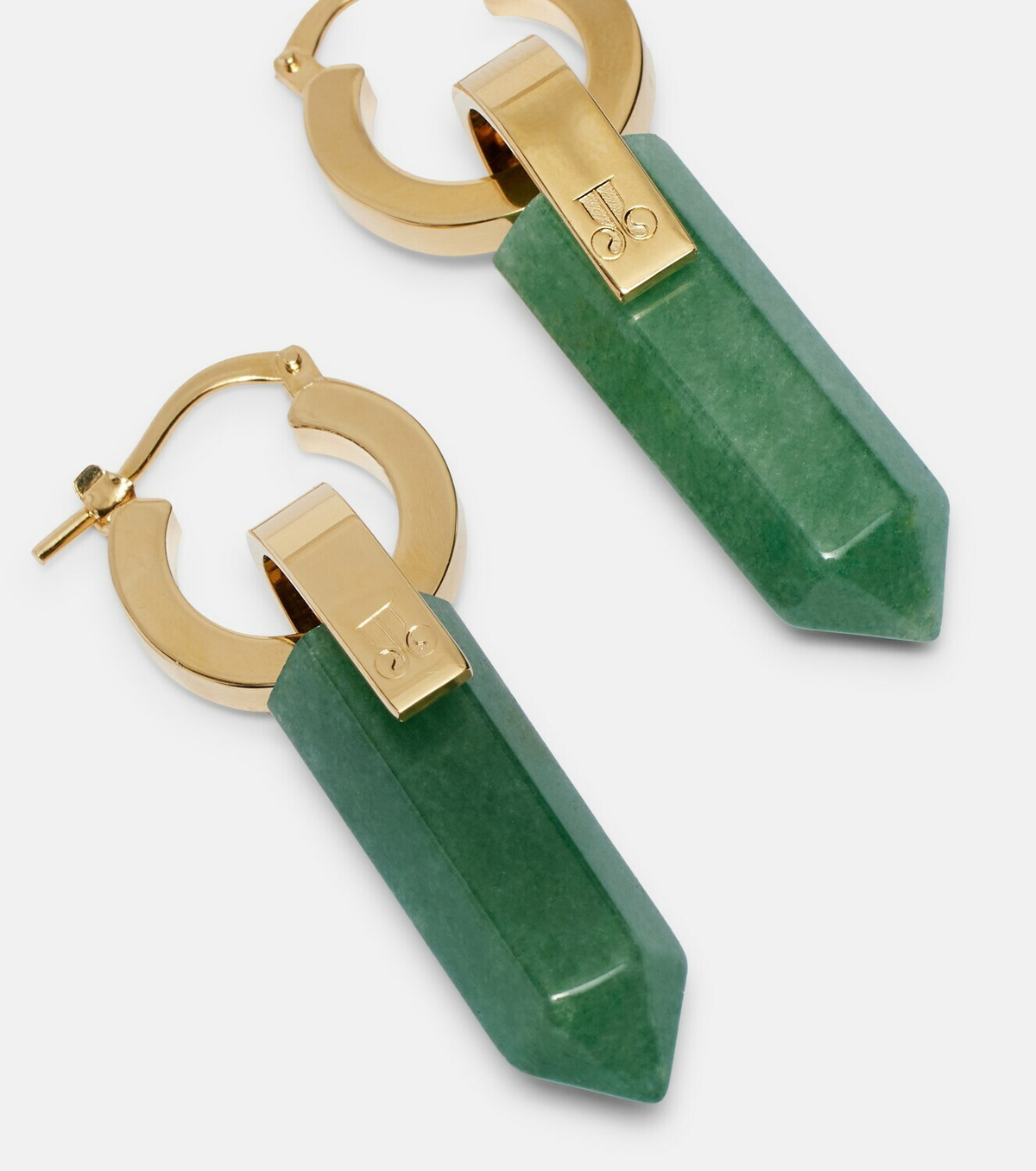 La DoubleJ Pillar embellished gold-plated earrings