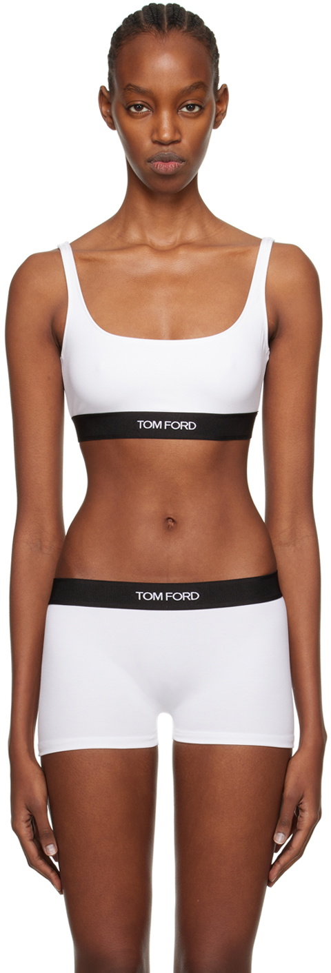 TOM FORD White Square Neck Bra TOM FORD