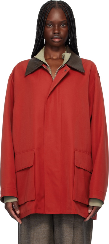 Photo: AURALEE Red Wool Max Canvas Jacket