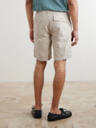 Hartford - Fatigue Straight-Leg Herringbone Cotton Shorts - Neutrals